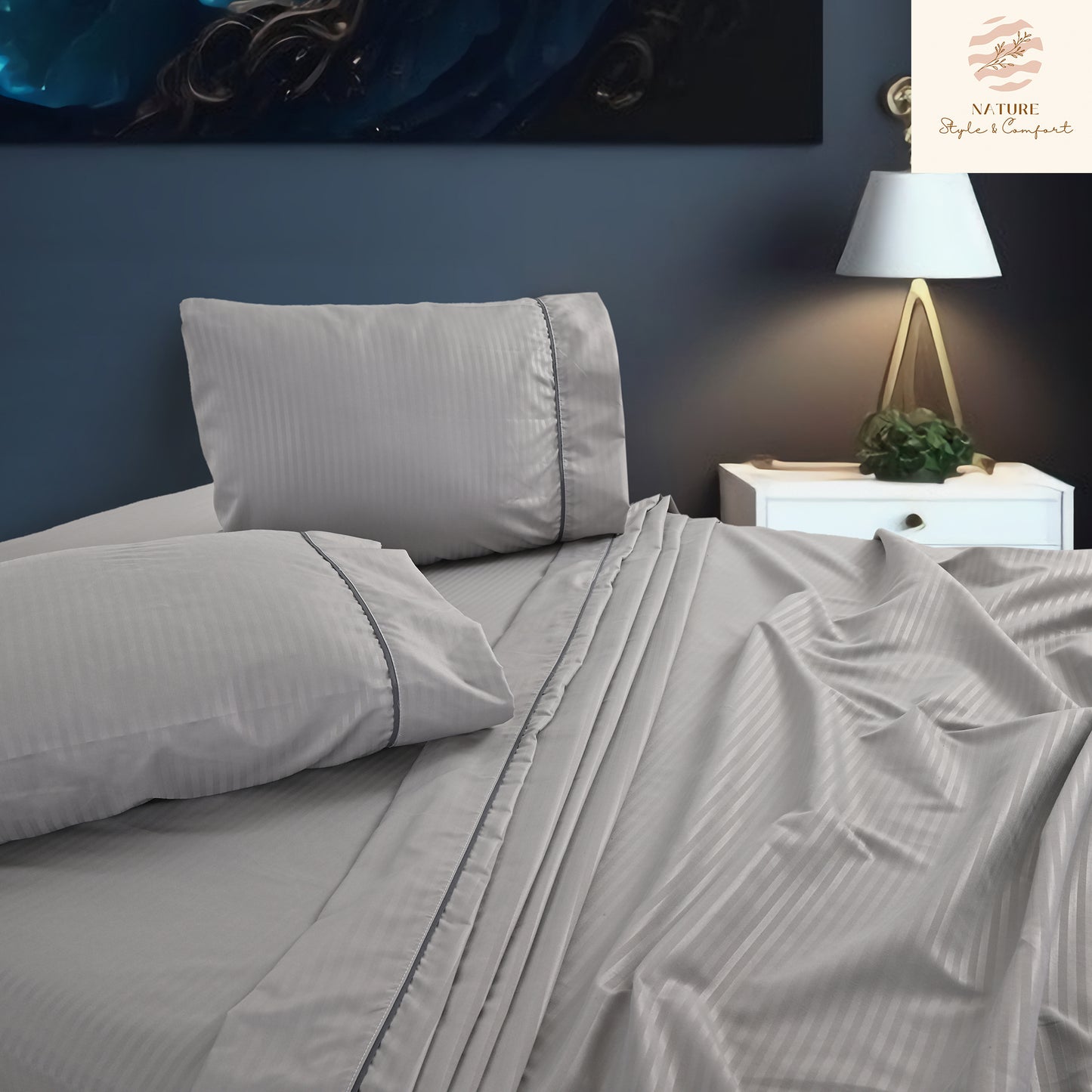 Sábana 2800 Hilos Suave Premium Stripes Soft Nature