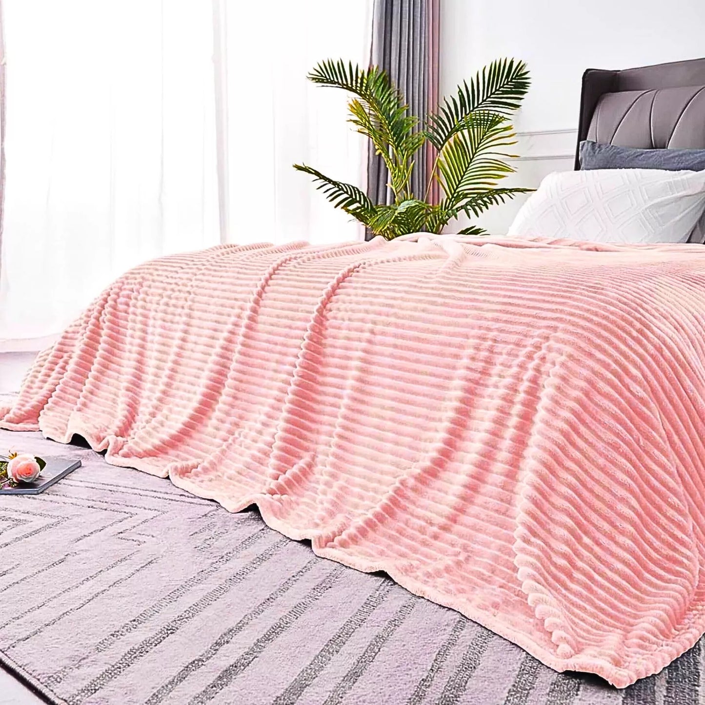 Frazada Cobija Súper Suave Premium Cobertor Stripes Soft Nature