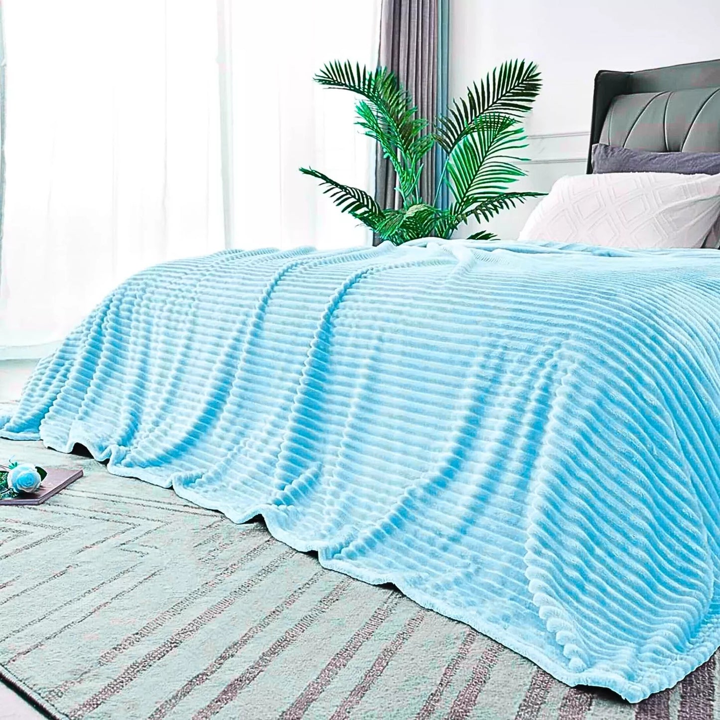 Frazada Cobija Súper Suave Premium Cobertor Stripes Soft Nature