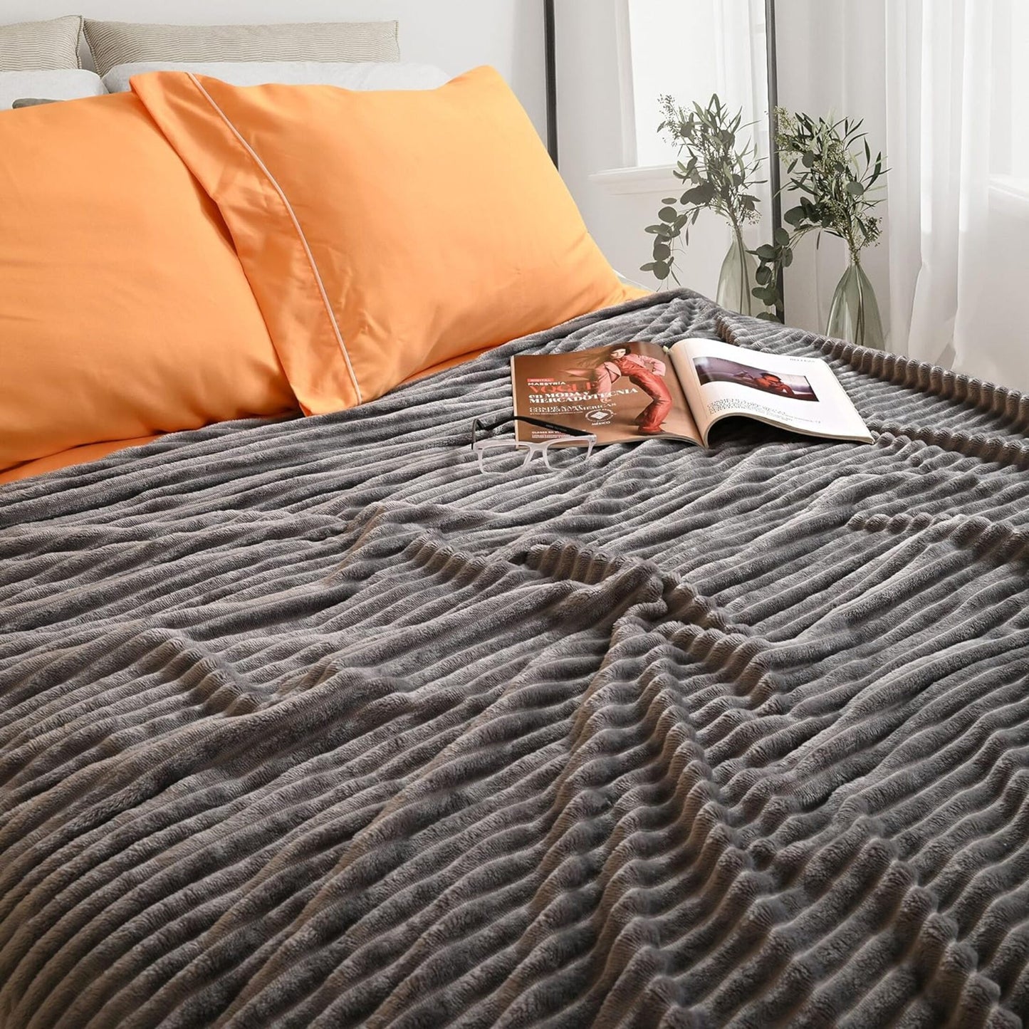Frazada Cobija Súper Suave Premium Cobertor Stripes Soft Nature