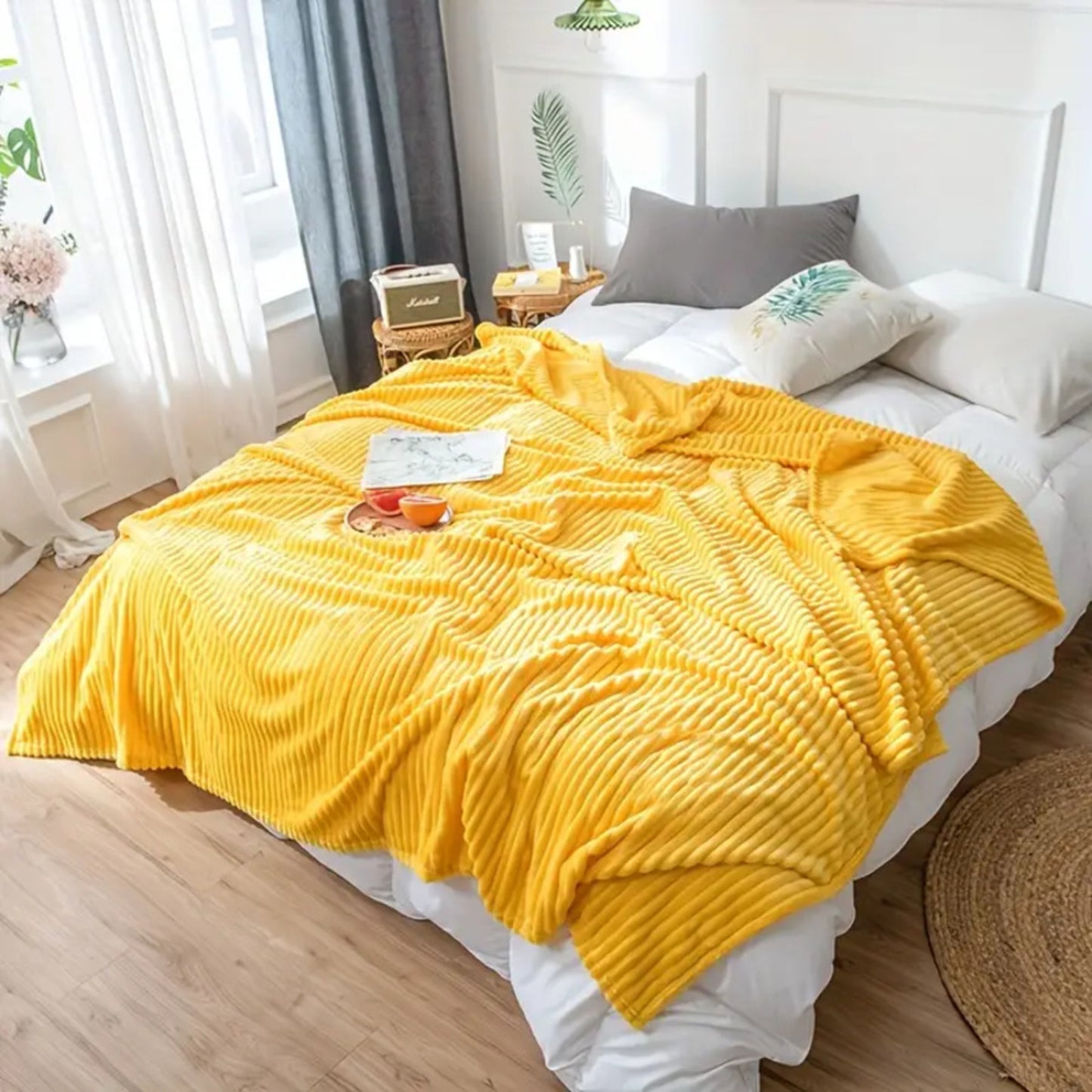 Frazada Cobija Súper Suave Premium Cobertor Stripes Soft Nature