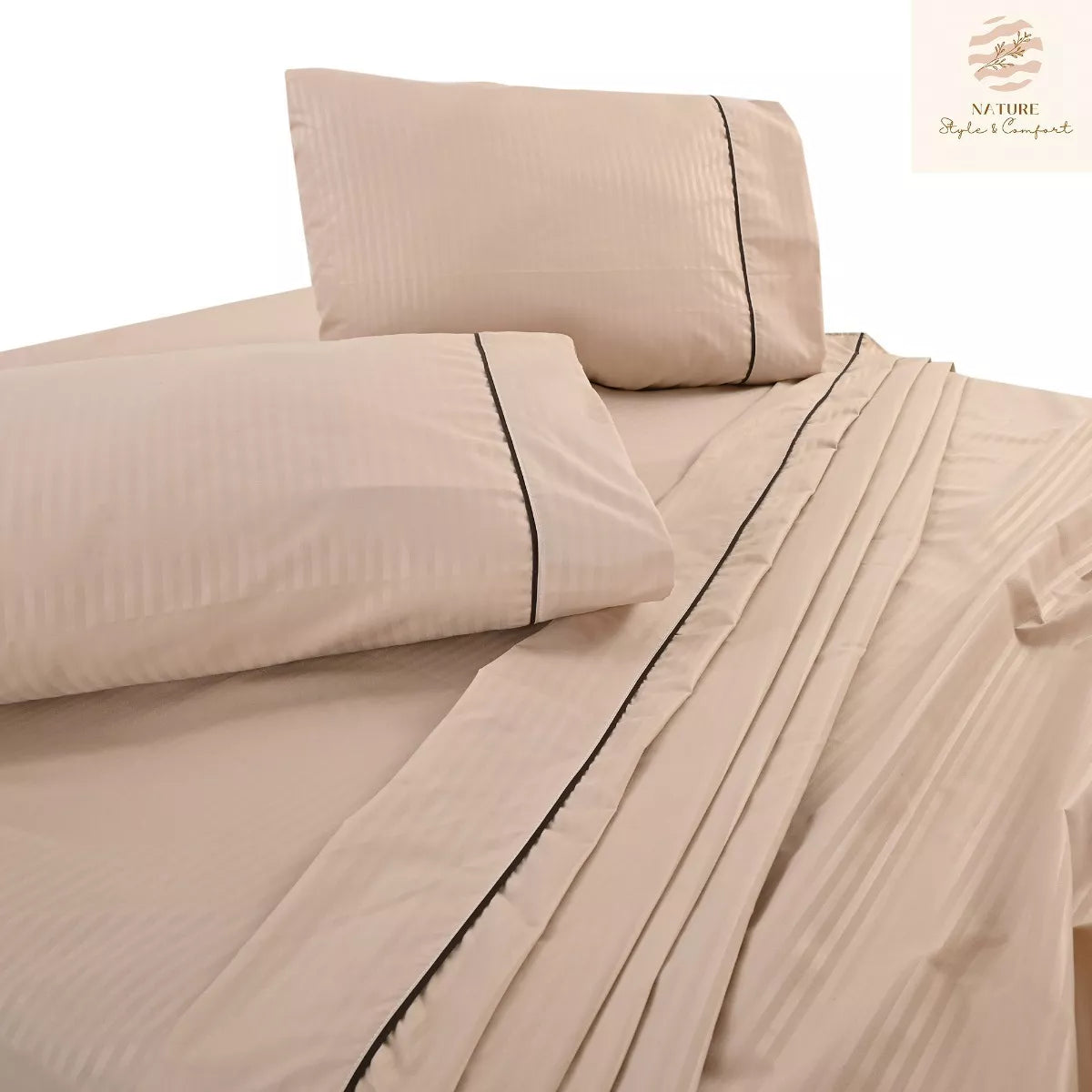 Sábana 2800 Hilos Suave Premium Stripes Soft Nature