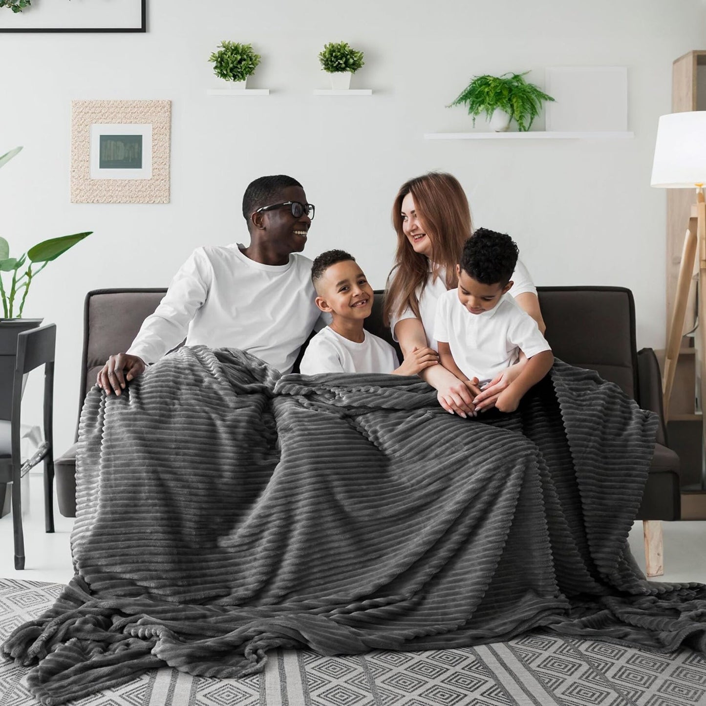 Frazada Cobija Súper Suave Premium Cobertor Stripes Soft Nature