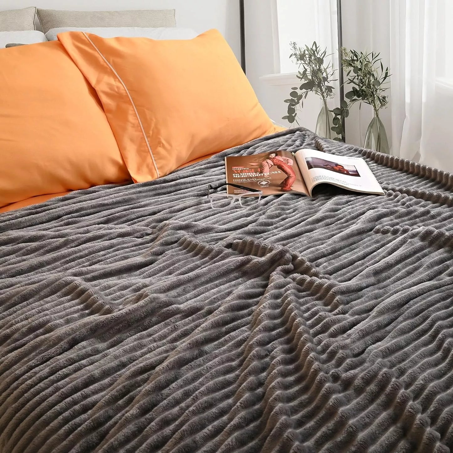 Frazada Cobija Súper Suave Premium Cobertor Stripes Soft Nature