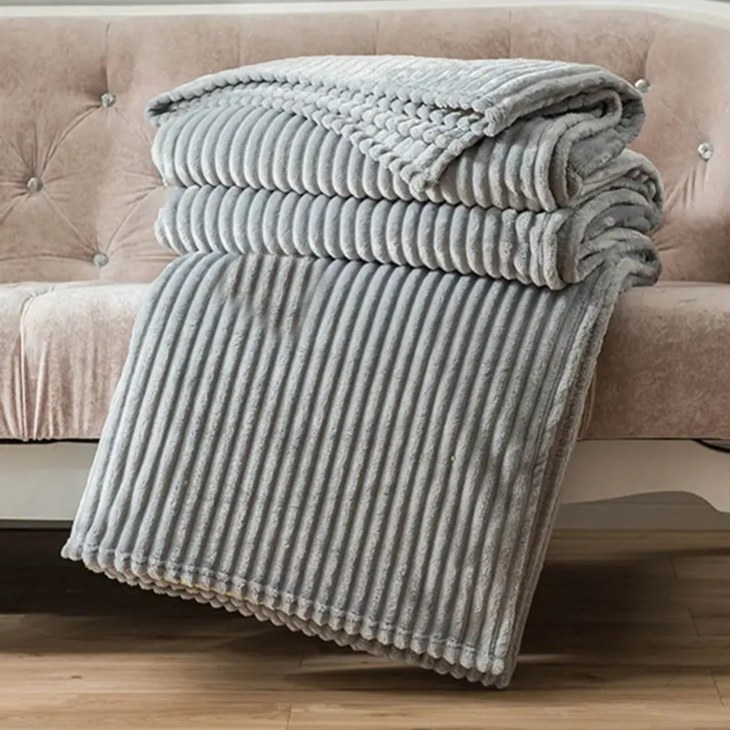 Frazada Cobija Súper Suave Premium Cobertor Stripes Soft Nature
