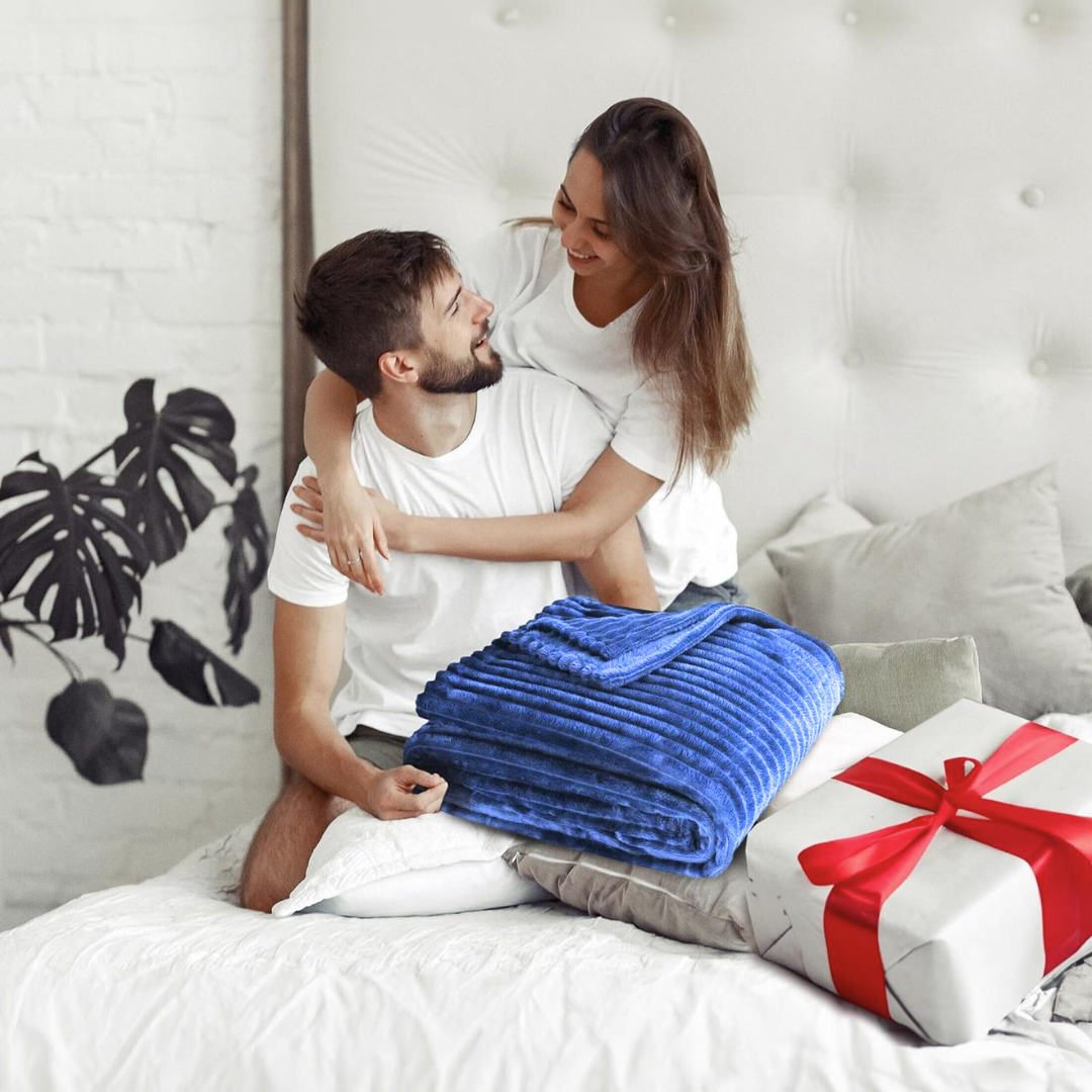 Frazada Cobija Súper Suave Premium Cobertor Stripes Soft Nature