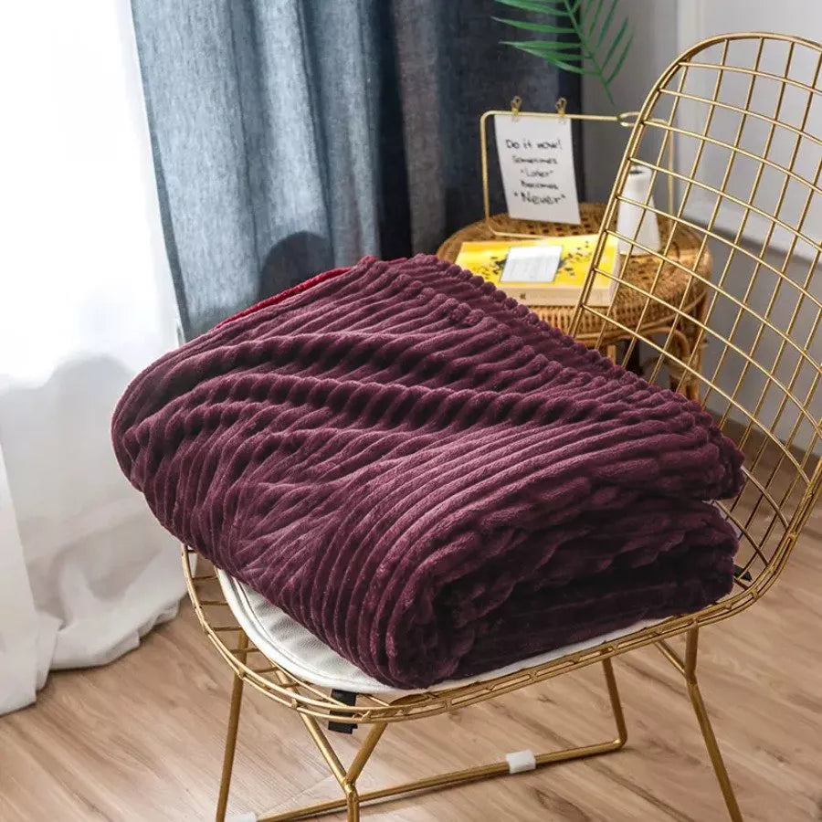 Frazada Cobija Súper Suave Premium Cobertor Stripes Soft Nature