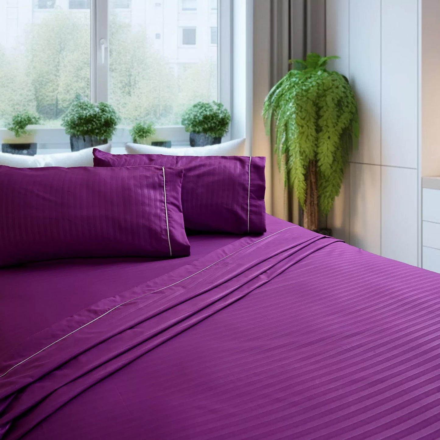 Sábana 2800 Hilos Suave Premium Stripes Soft Nature