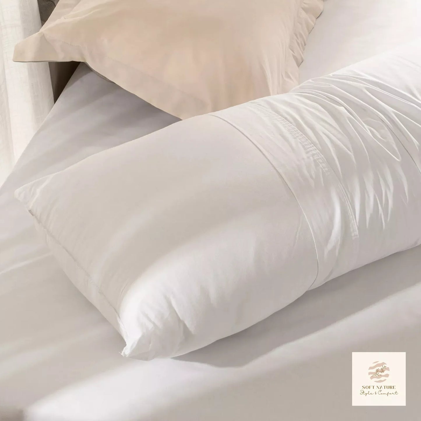 Almohada 2 Pack Microfibra Media Soft Nature Blanca