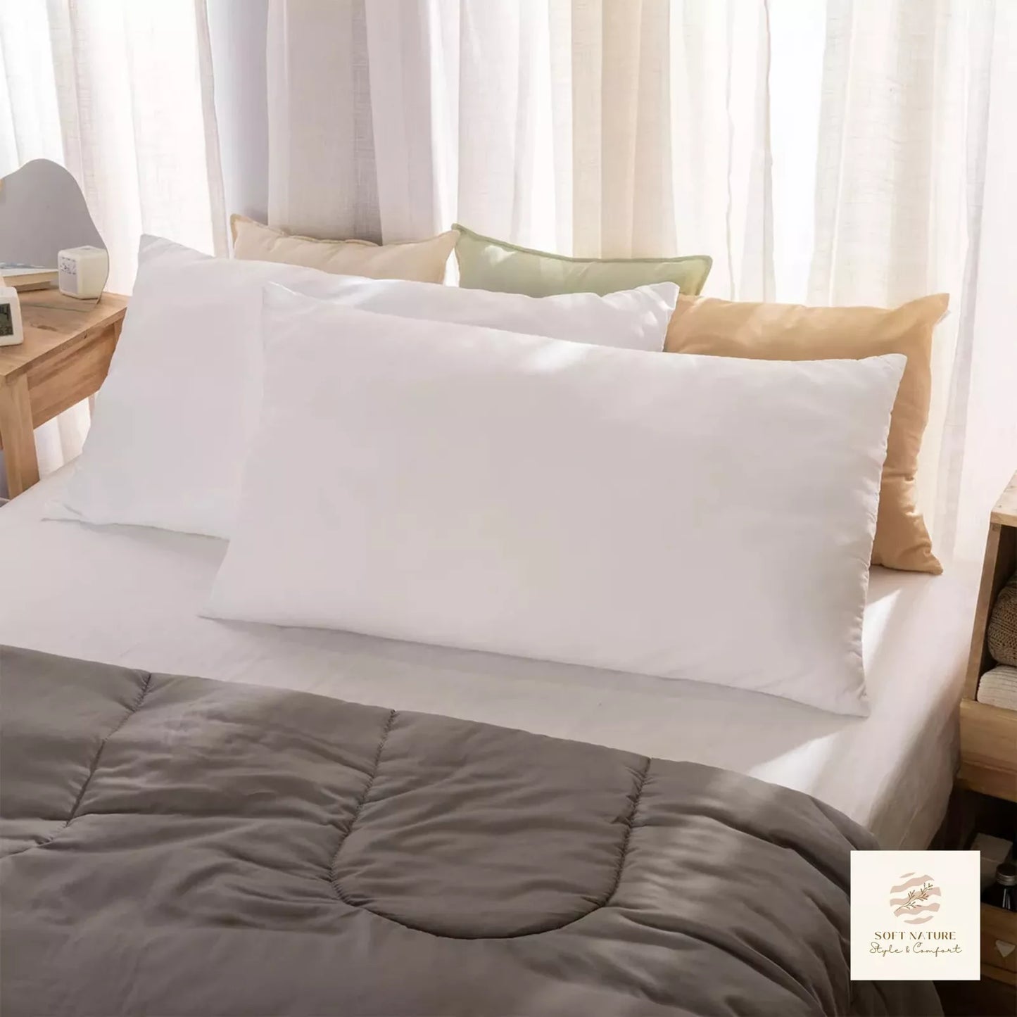 Almohada 2 Pack Microfibra Firme Soft Nature Blanca