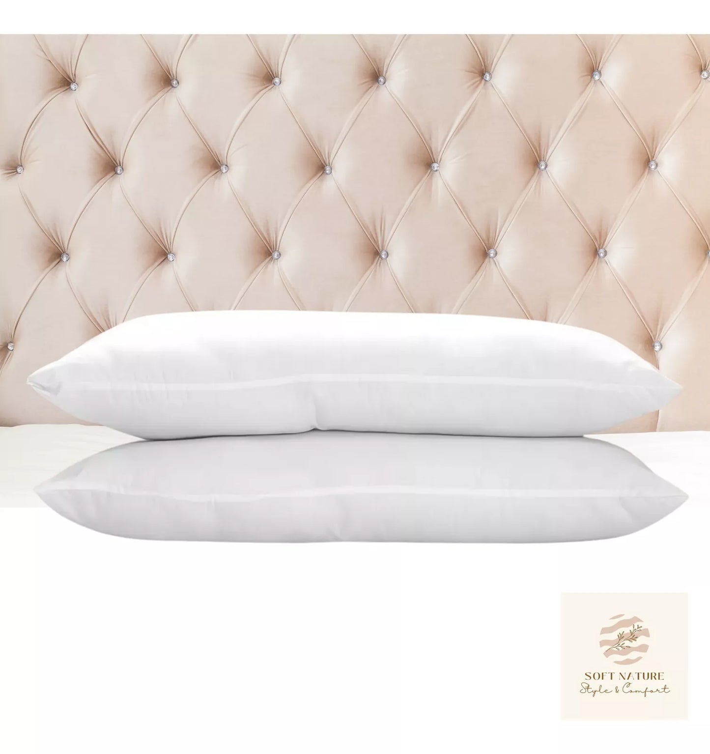 Almohada 2 Pack Microfibra Media Soft Nature Blanca