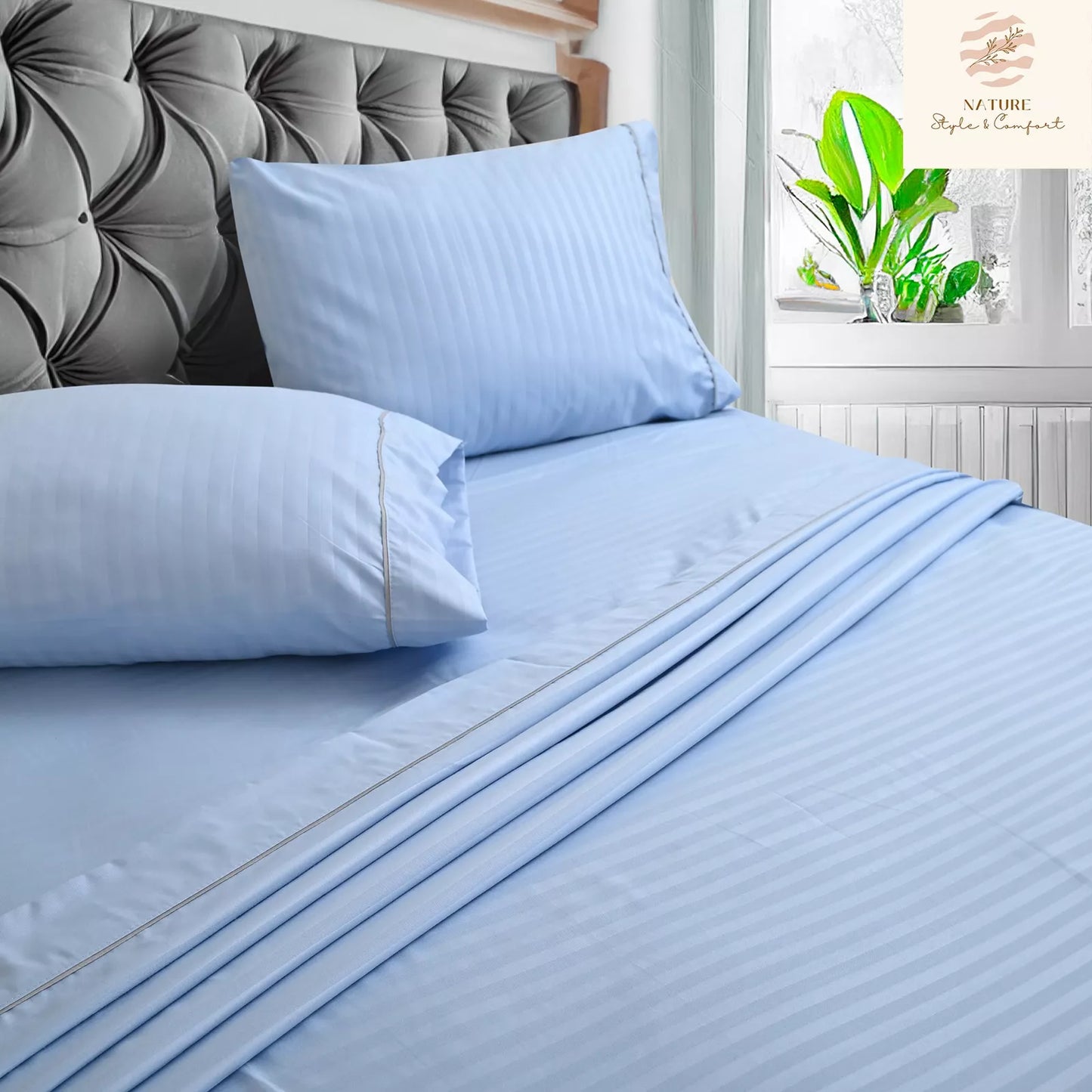 Sábana 2800 Hilos Suave Premium Stripes Soft Nature
