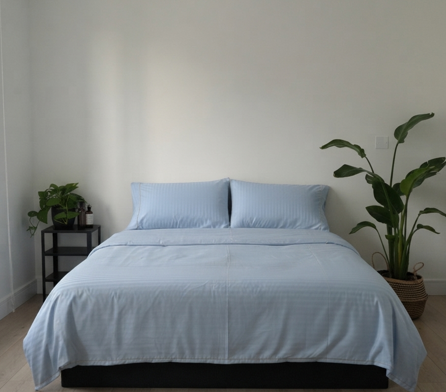 Juego de Sábanas Raye Baby Blue 2800 hilos SOFT NATURE
