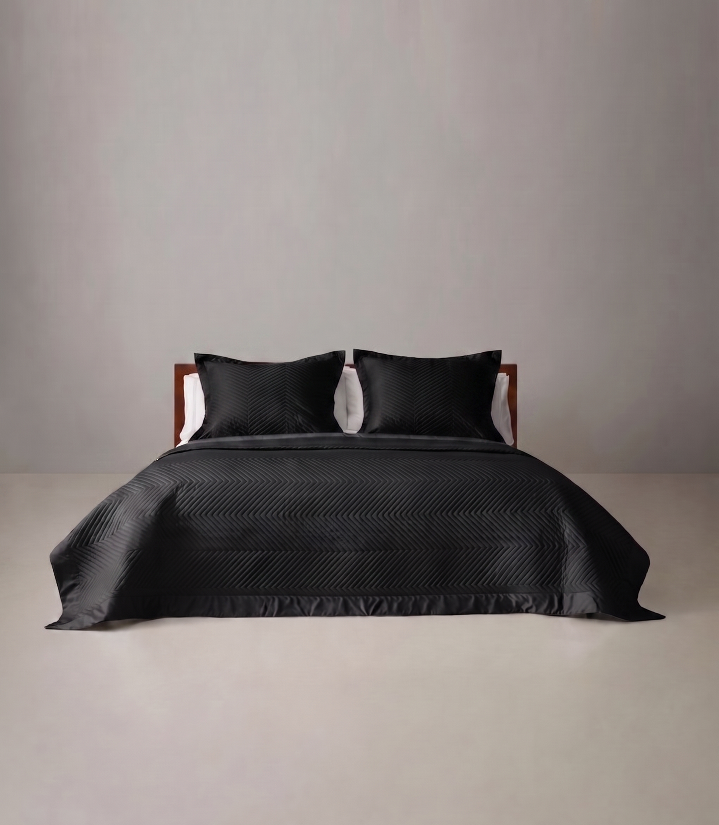 Colcha Bouti Negro y Oxford detalle SOFT NATURE