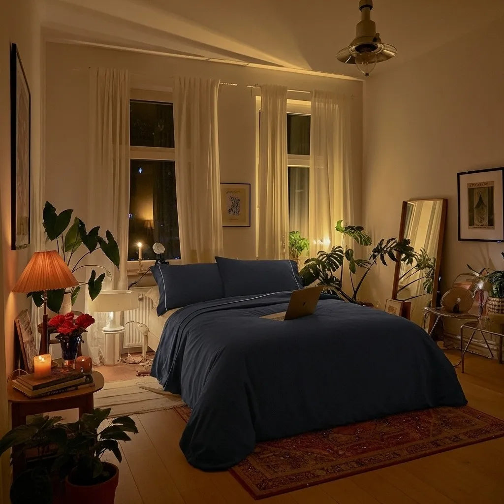 Sábana Lisa premium color Marino SOFT NATURE