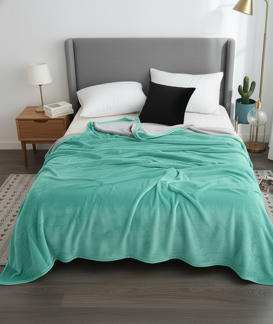 Frazada Lisse color Aqua SOFT NATURE