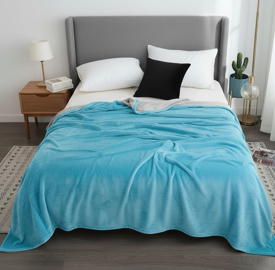 Frazada Lisse color Baby Blue SOFT NATURE