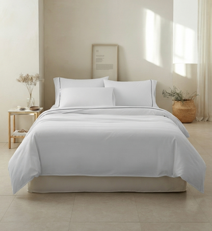 Juego de Sábanas Raye Blanco 2800 hilos SOFT NATURE