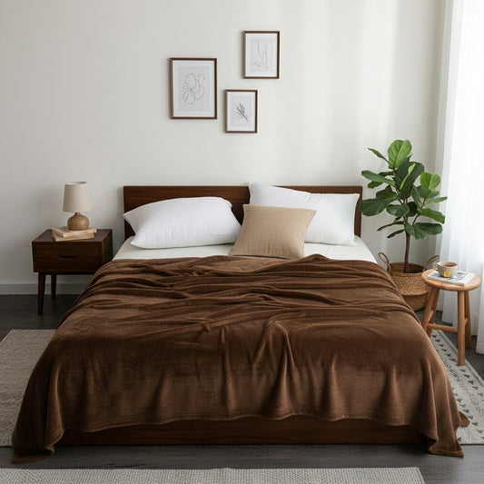 Frazada Lisse color Chocolate SOFT NATURE