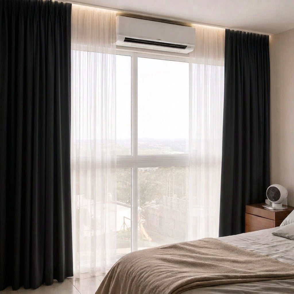 Cortinas Blackout Lumière color Negro SOFT NATURE