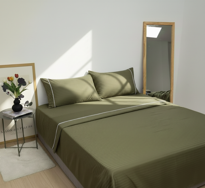 Juego de Sábanas Raye Mountain Olive 2800 hilos SOFT NATURE